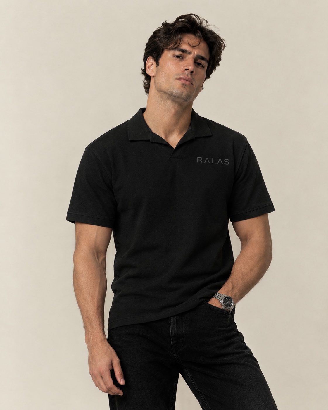 RALAS Black Polo Shirt