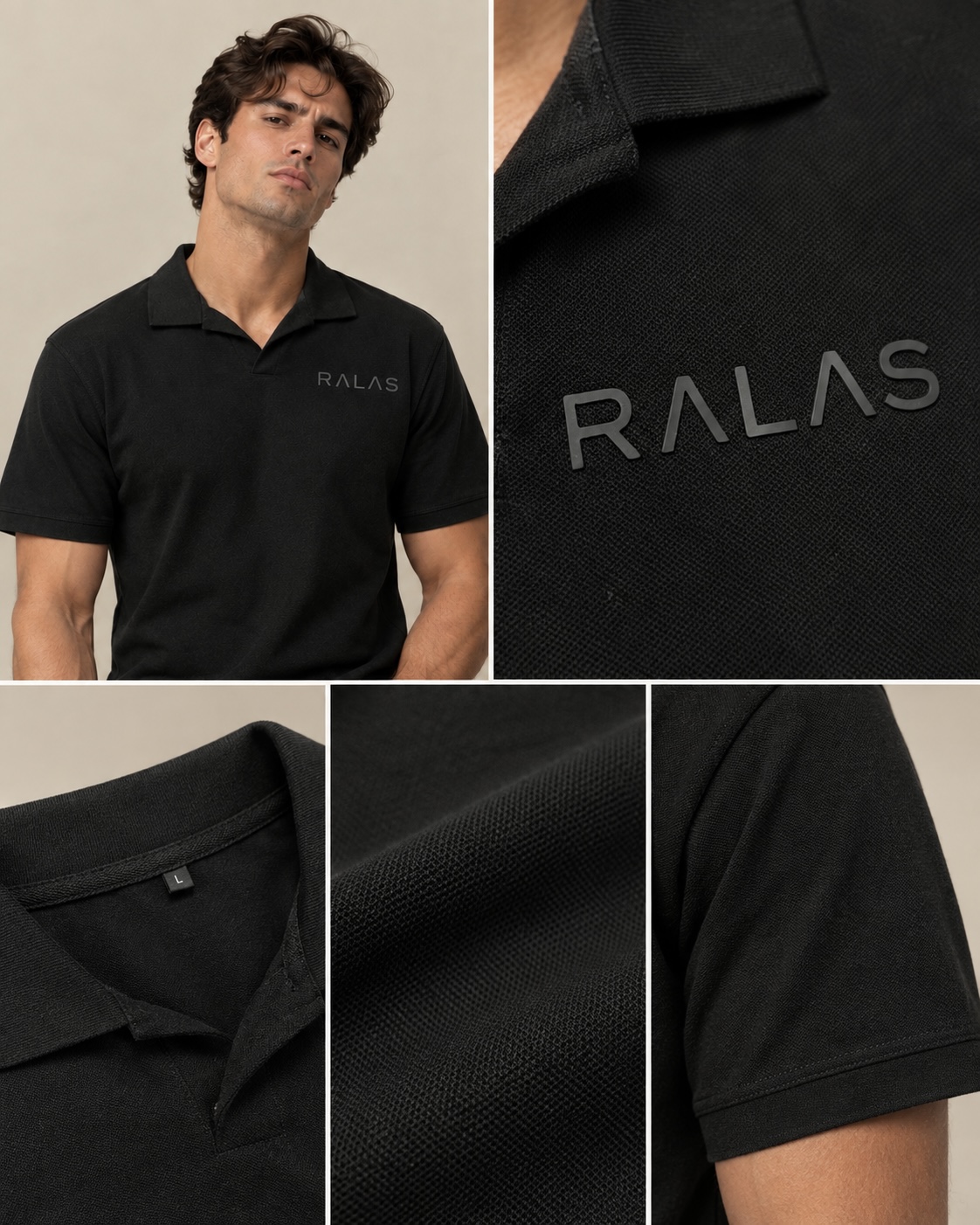 RALAS Black Polo Shirt