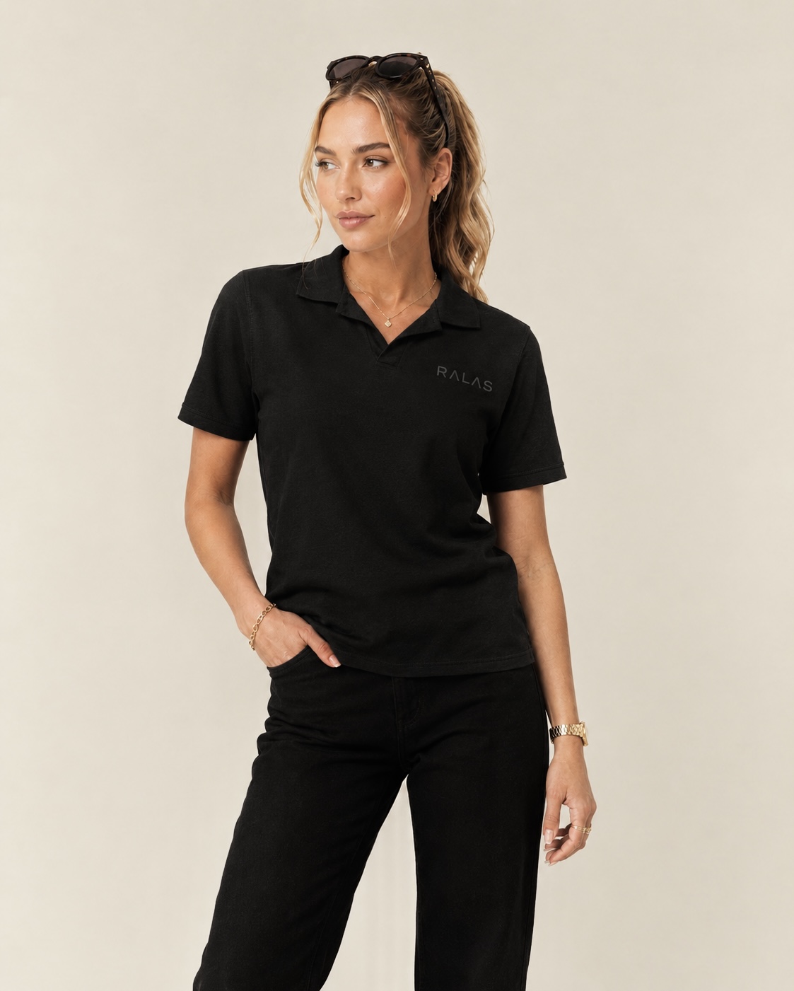 RALAS Black Polo Shirt