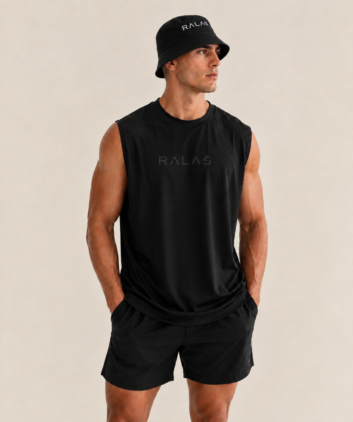 RALAS Black Bucket Hat