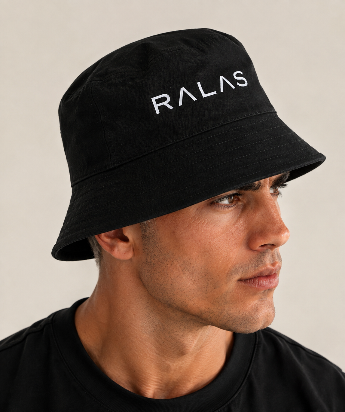 RALAS Black Bucket Hat
