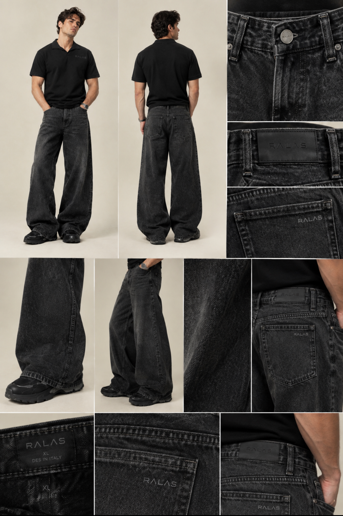 RALAS Black Jean front and back view