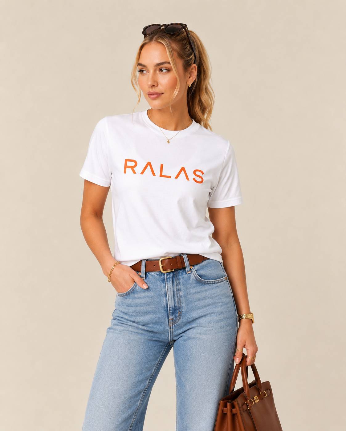 RALAS White Athlete T-Shirt front view